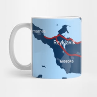 Reykjavik blue map Mug